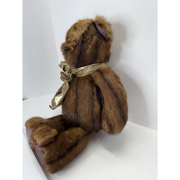 Vintage Handmade Genuine Fur 21” Teddy Bear Jointed Artist Made Brown Jointed - Picture 5 of 10